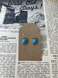 Faux Silver Rectangle Studs