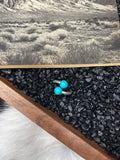 Faux Silver and Turquoise Two Stone Circle Adjustable Ring