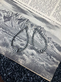 Faux Silver Pearls and Saucer Bead  Drop Dangle Earrings