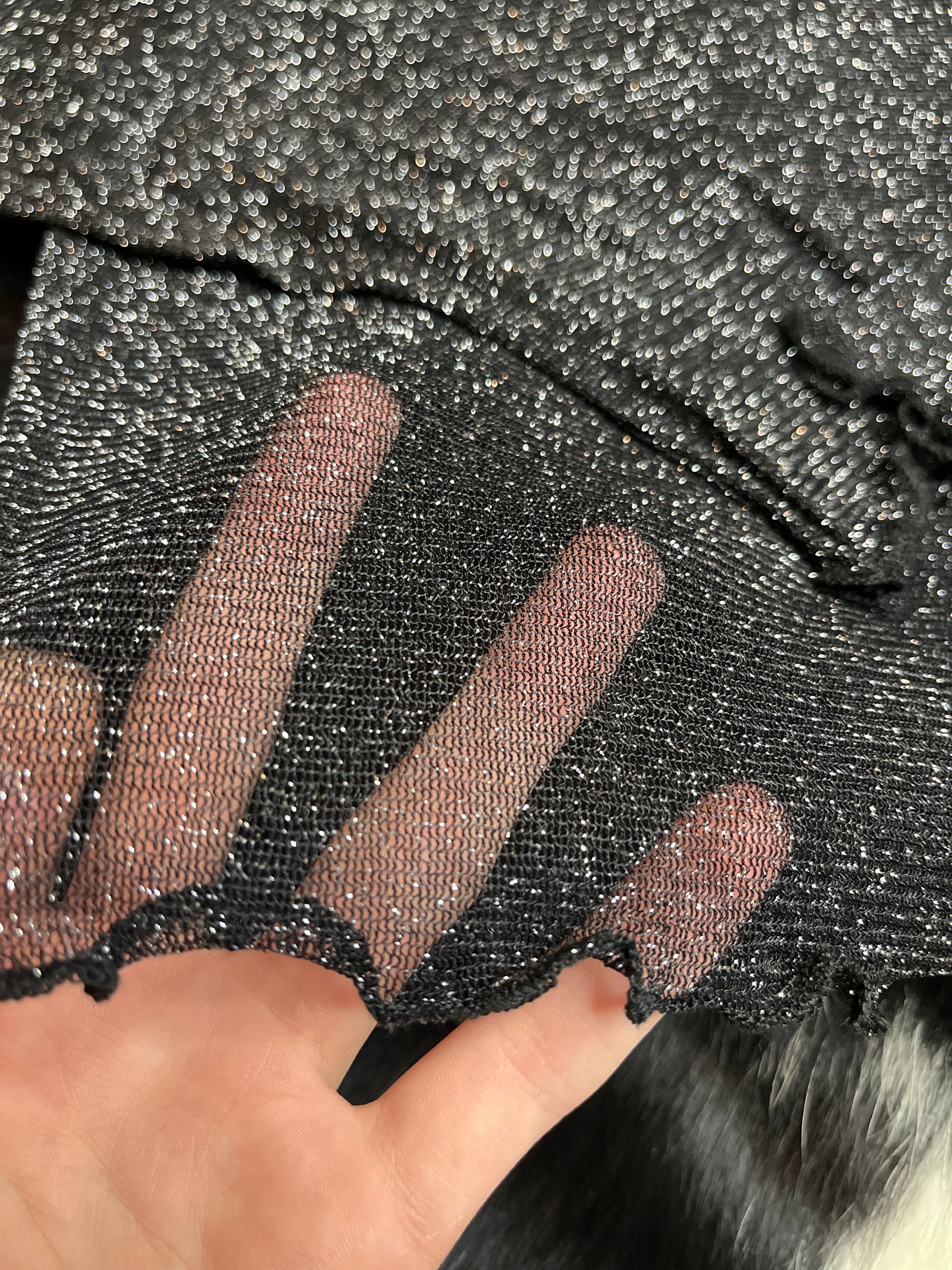 Black Sparkle Mesh Shirt