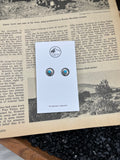 Sterling Silver and Kingman Turquoise Small Concho Studs