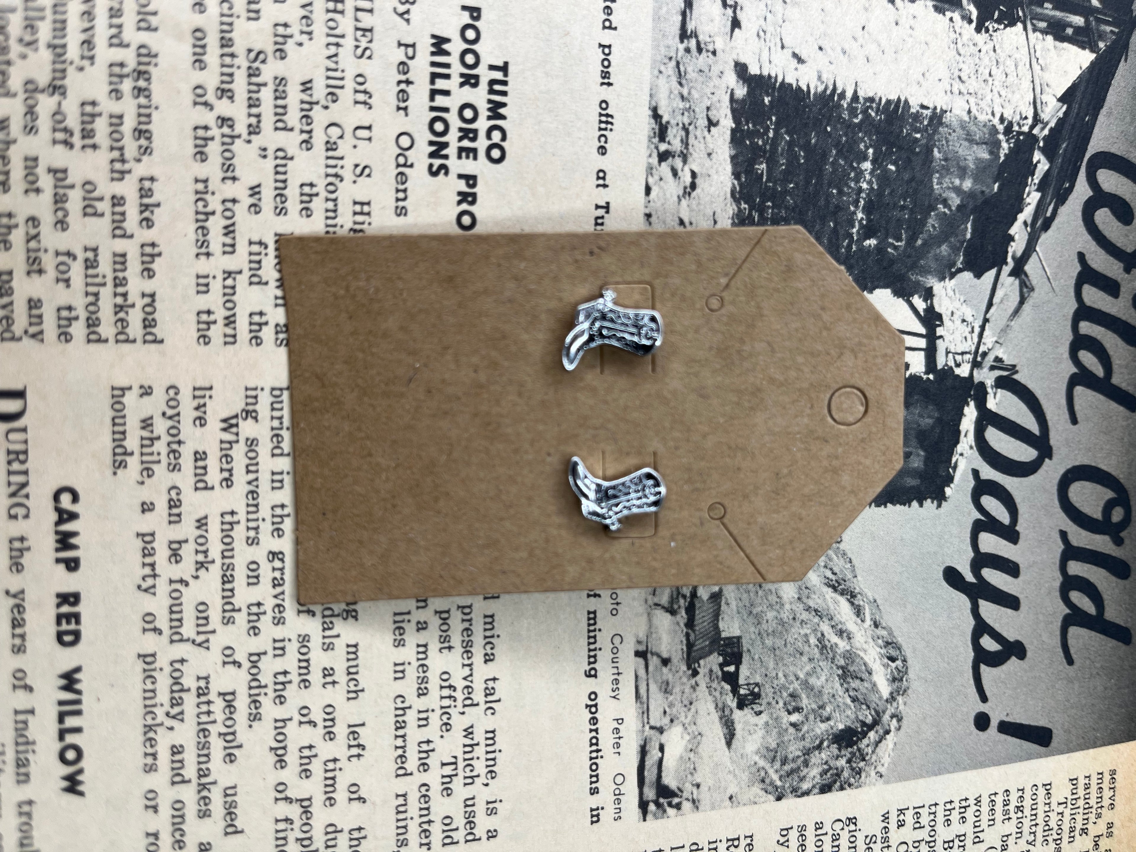 Tiny Faux Silver Boot Studs