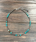 Faux Silver 16" Western Gemstone Necklace