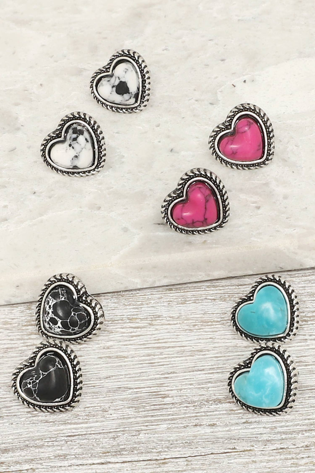 Western Navajo Turquoise Heart Earrings