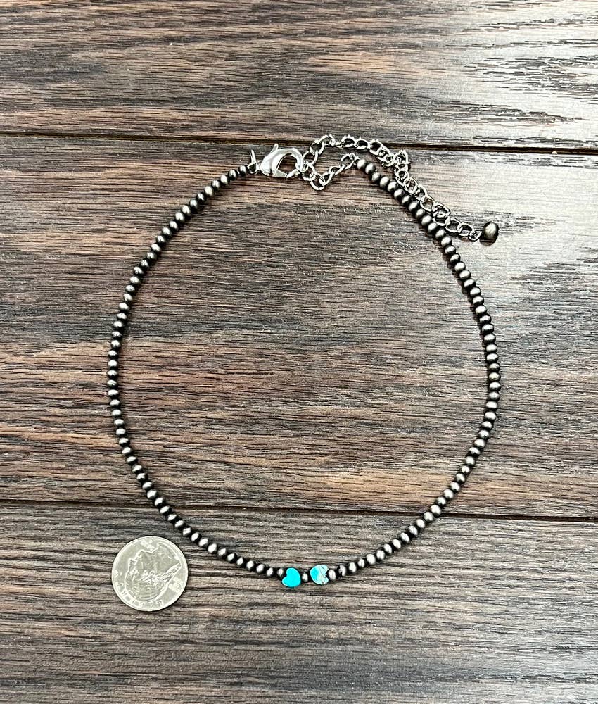 Faux Silver 15-" Handmade 5mm Necklace