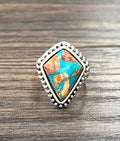 Faux Silver Arrowhead Gemstone Adjustable Ring
