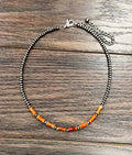 Faux Silver 16" Western Gemstone Necklace