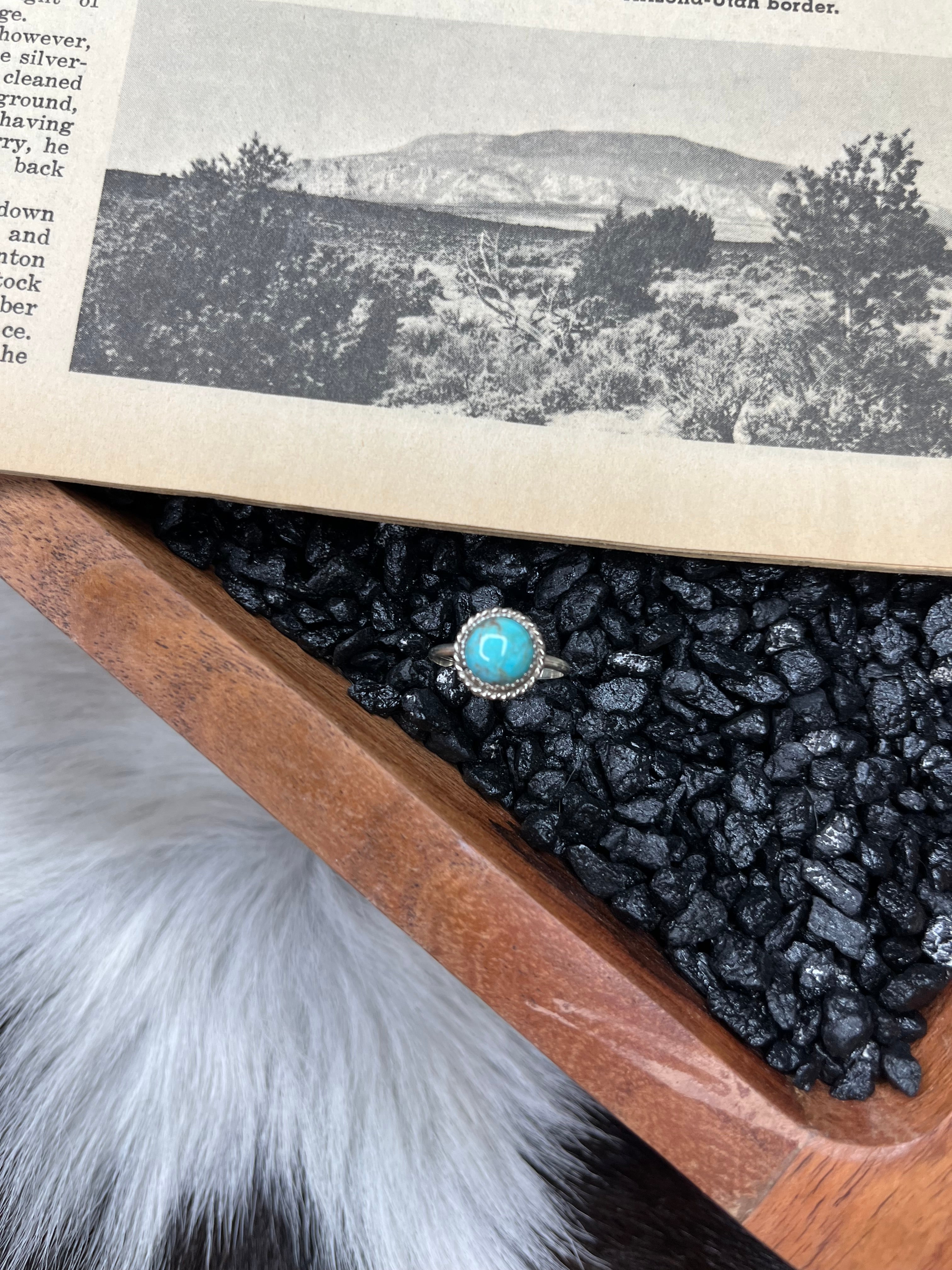Sterling Silver and Kingman Turquoise Ring- Native