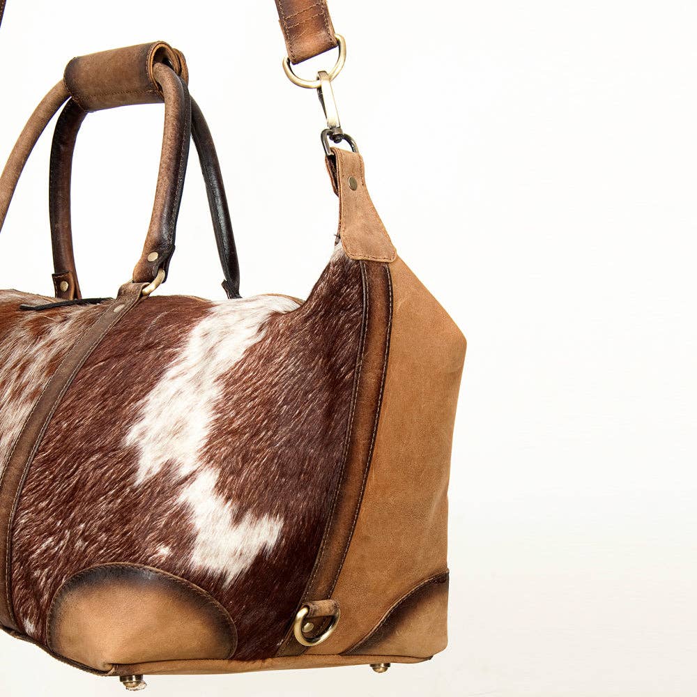 Duffel Hair On Genuine Western Leather Women Bag
