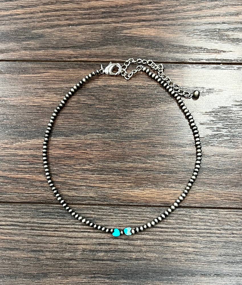 Faux Silver 15-" Handmade 5mm Necklace
