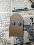 Faux Silver Turquoise Detailed Earrings