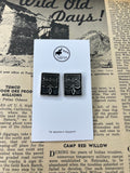 Faux Silver Rectangle Boot Stitch Studs