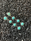 Faux Thin Silver and Turquoise Drop Dangle Earrings