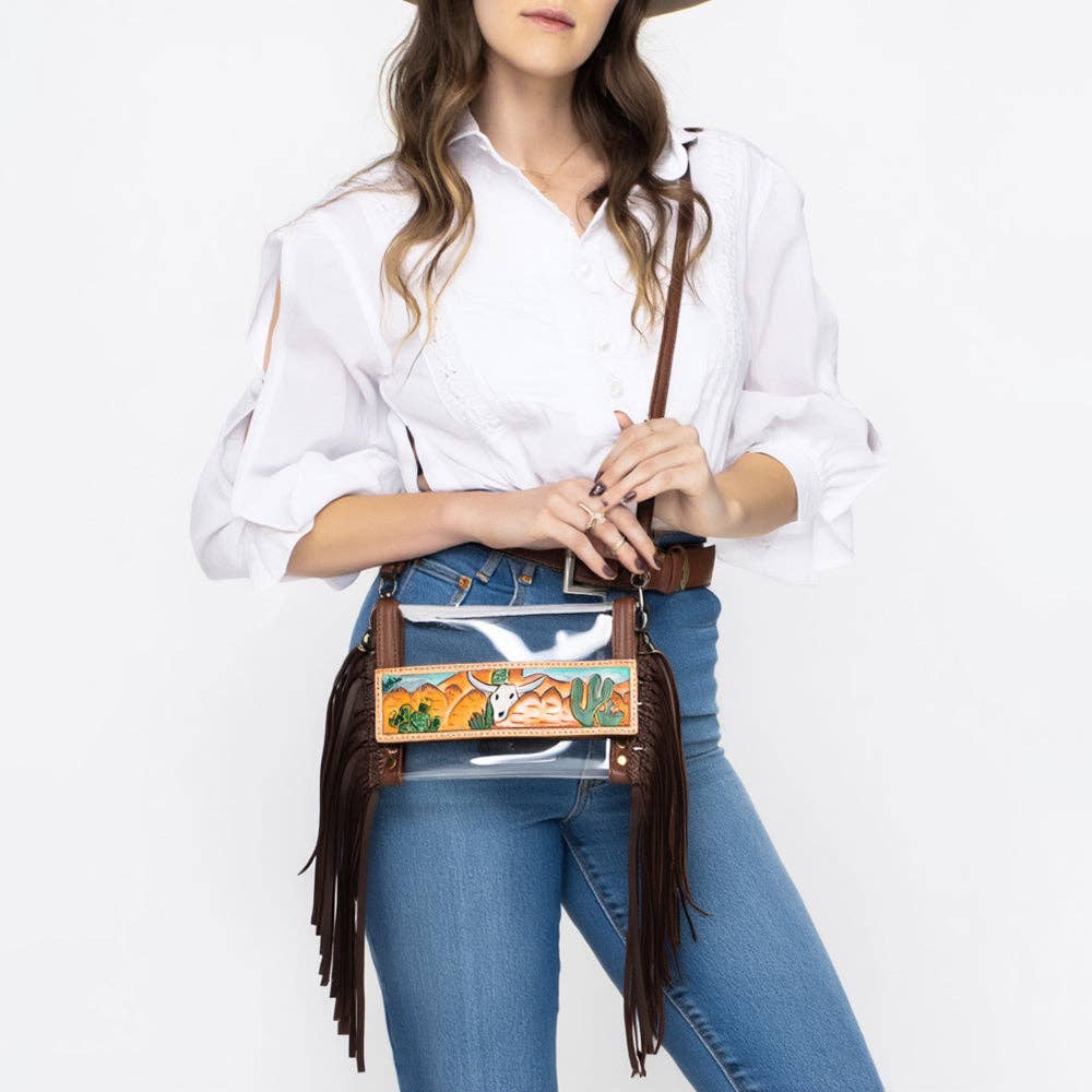Clear Bag Genuine Western Leather Women Bag