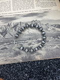 3-10mm Faux Silver Pearls Bracelet