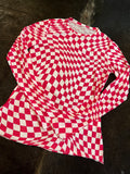 Pink Checkered Mesh Shirt