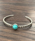 Faux Silver 10mm Turquoise Cuff Bracelet