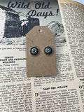 Faux Silver Tooled Round Studs