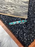 Faux Silver and Turquoise 8 Stone Detailed Adjustable Cuff