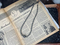 Faux Silver Polished and Non Polished Look Pearl Necklace