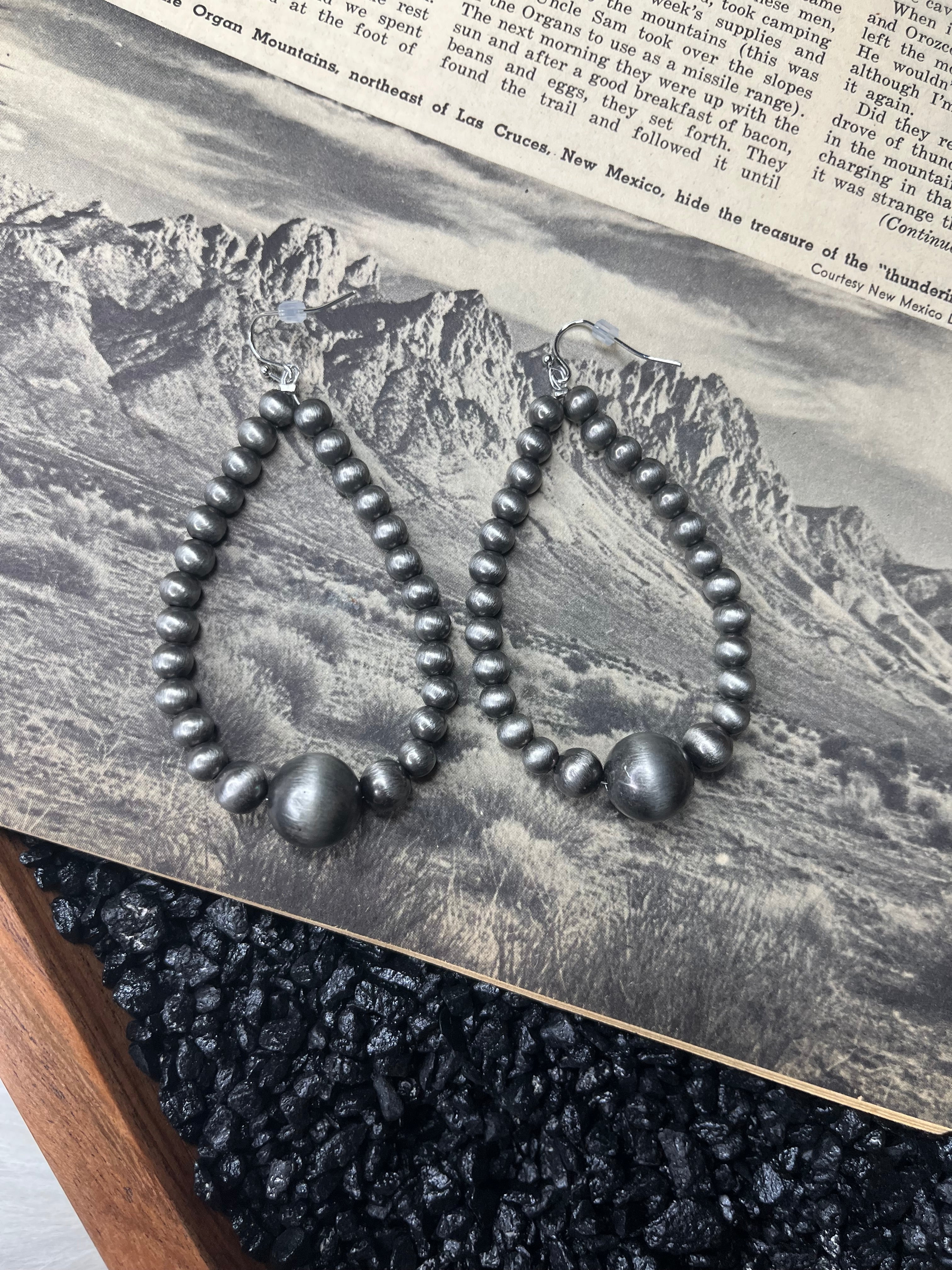 Faux Silver Pearl Variated Drop Dangle Earrings