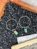 Genuine Sterling Silver and Kingman Turquoise Stud Hoops
