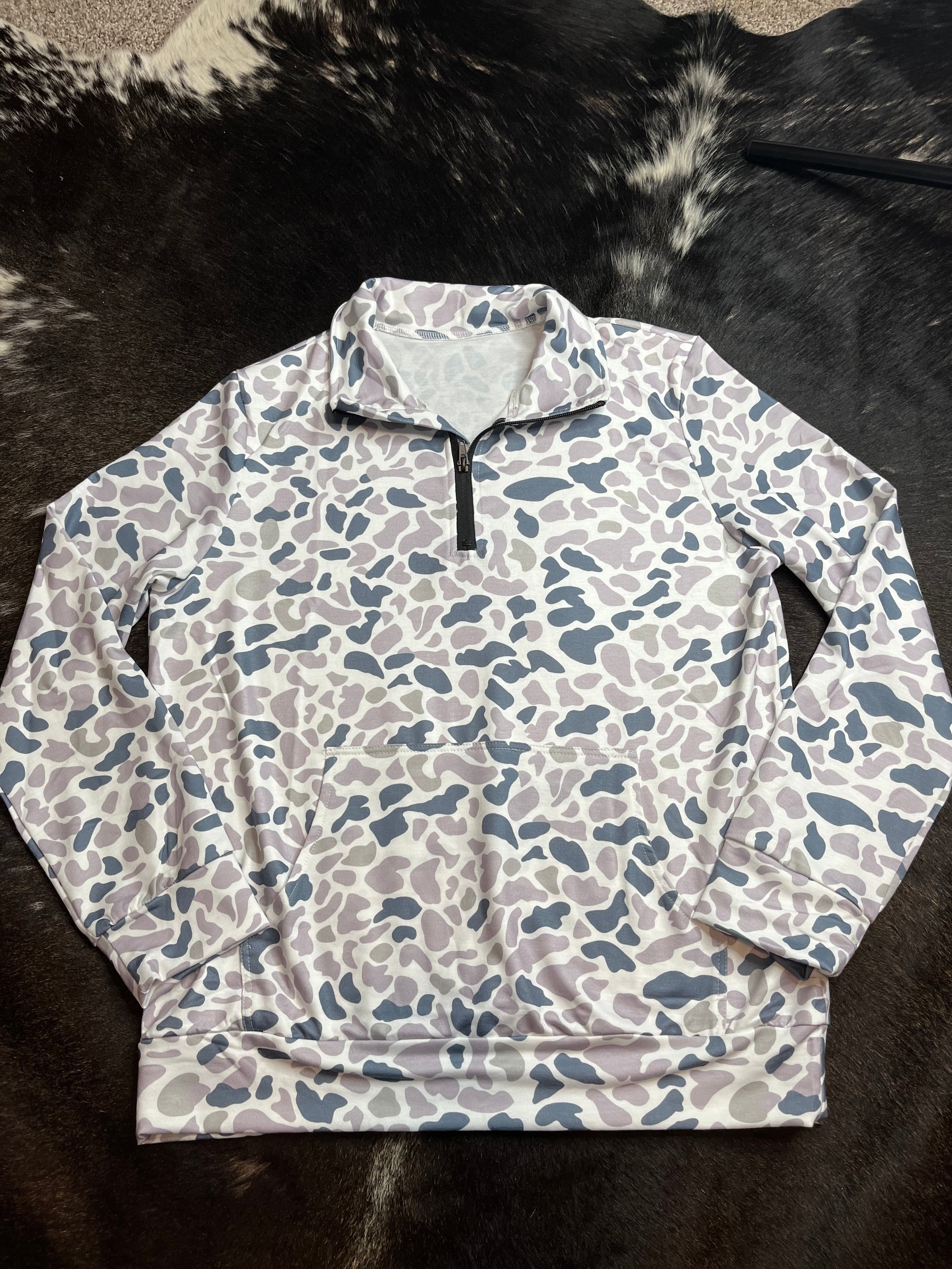 Old School Camo Quaterzip