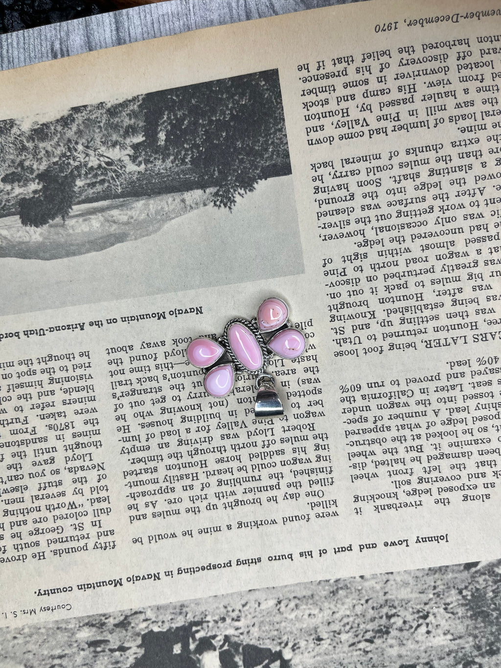 Genuine Sterling Silver and Pink Conch Pendant