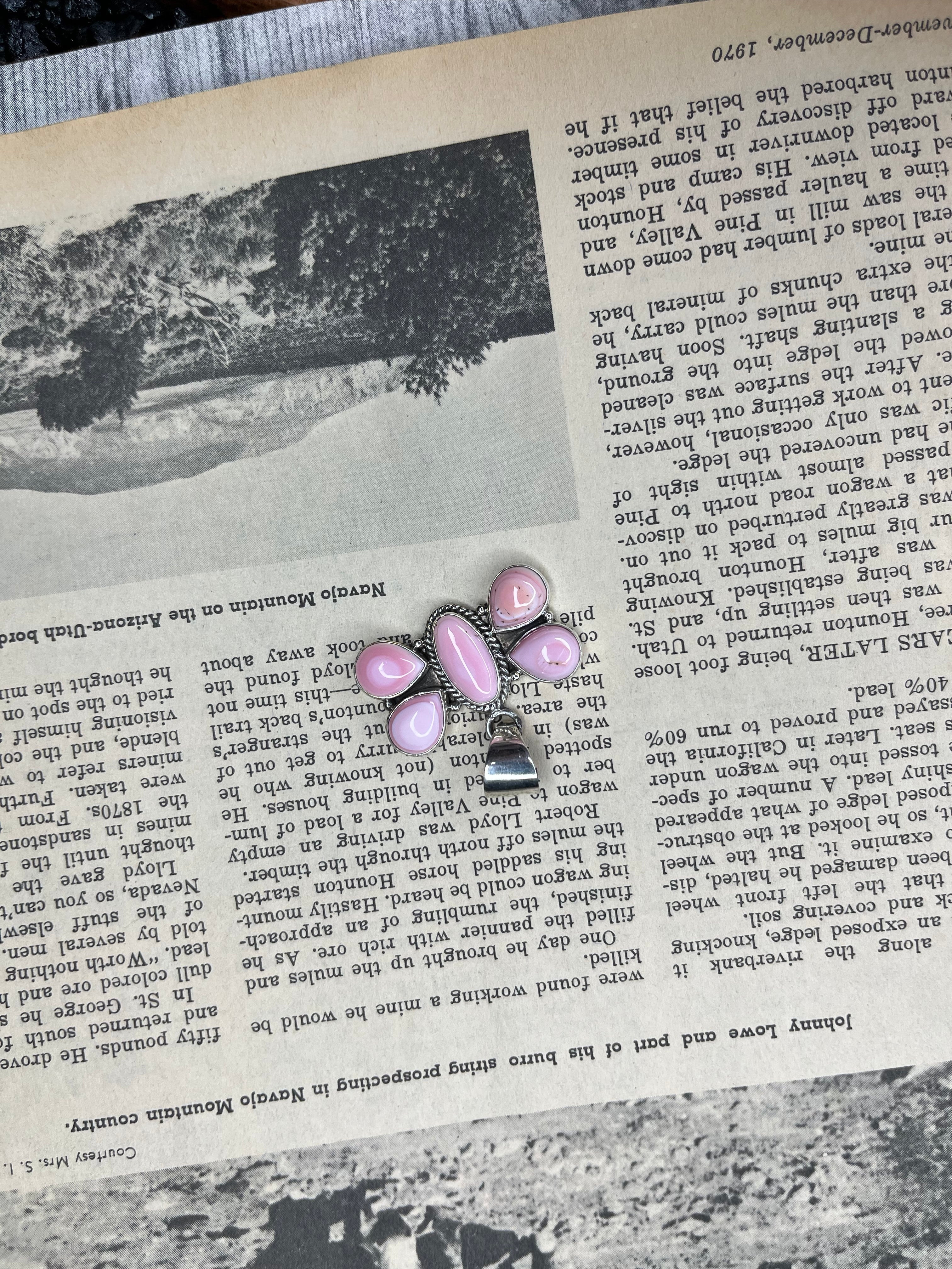 Genuine Sterling Silver and Pink Conch Pendant