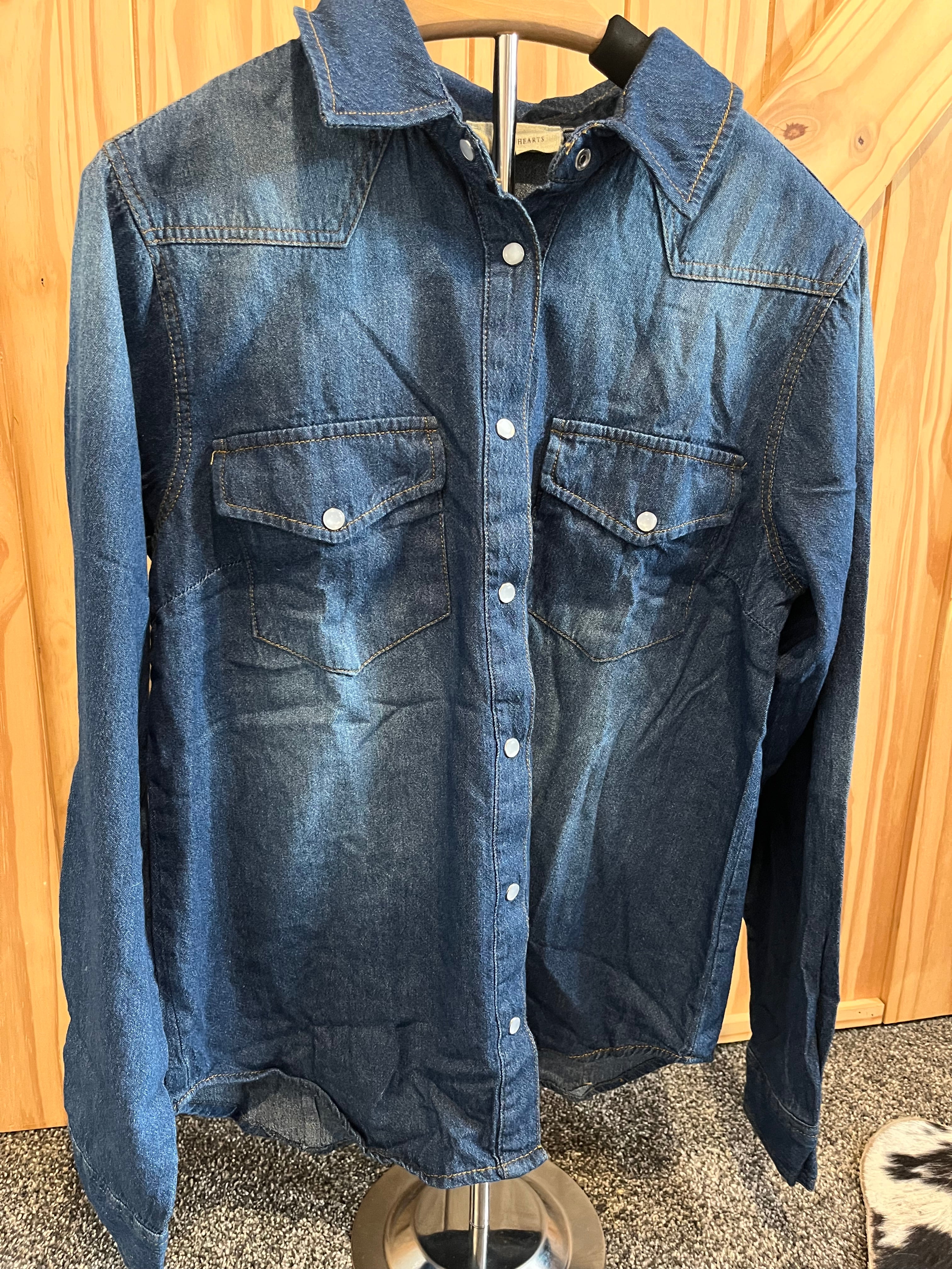 Denim Pearl Snap Shirt