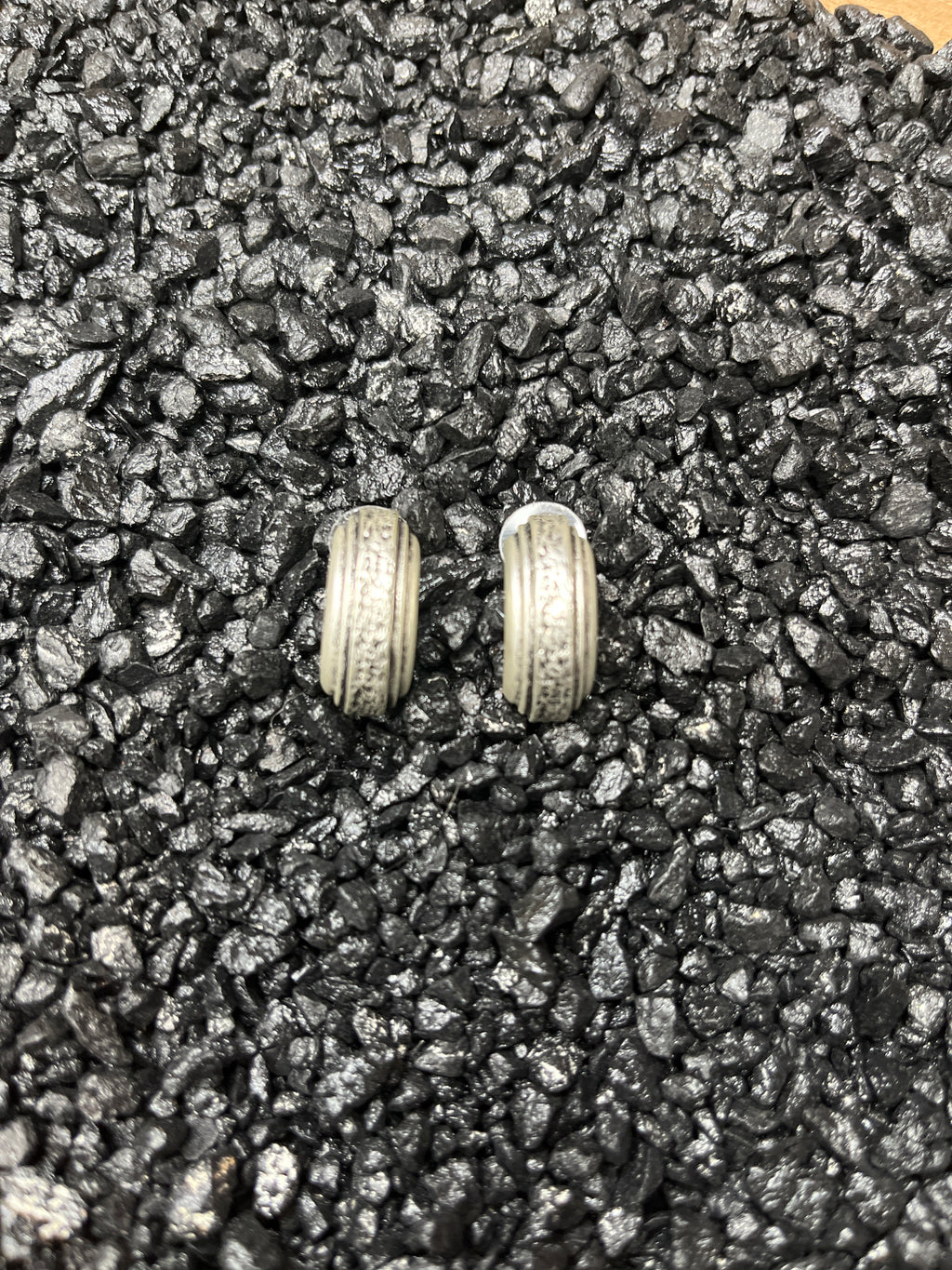 Faux Silver Half Hoop Earrings