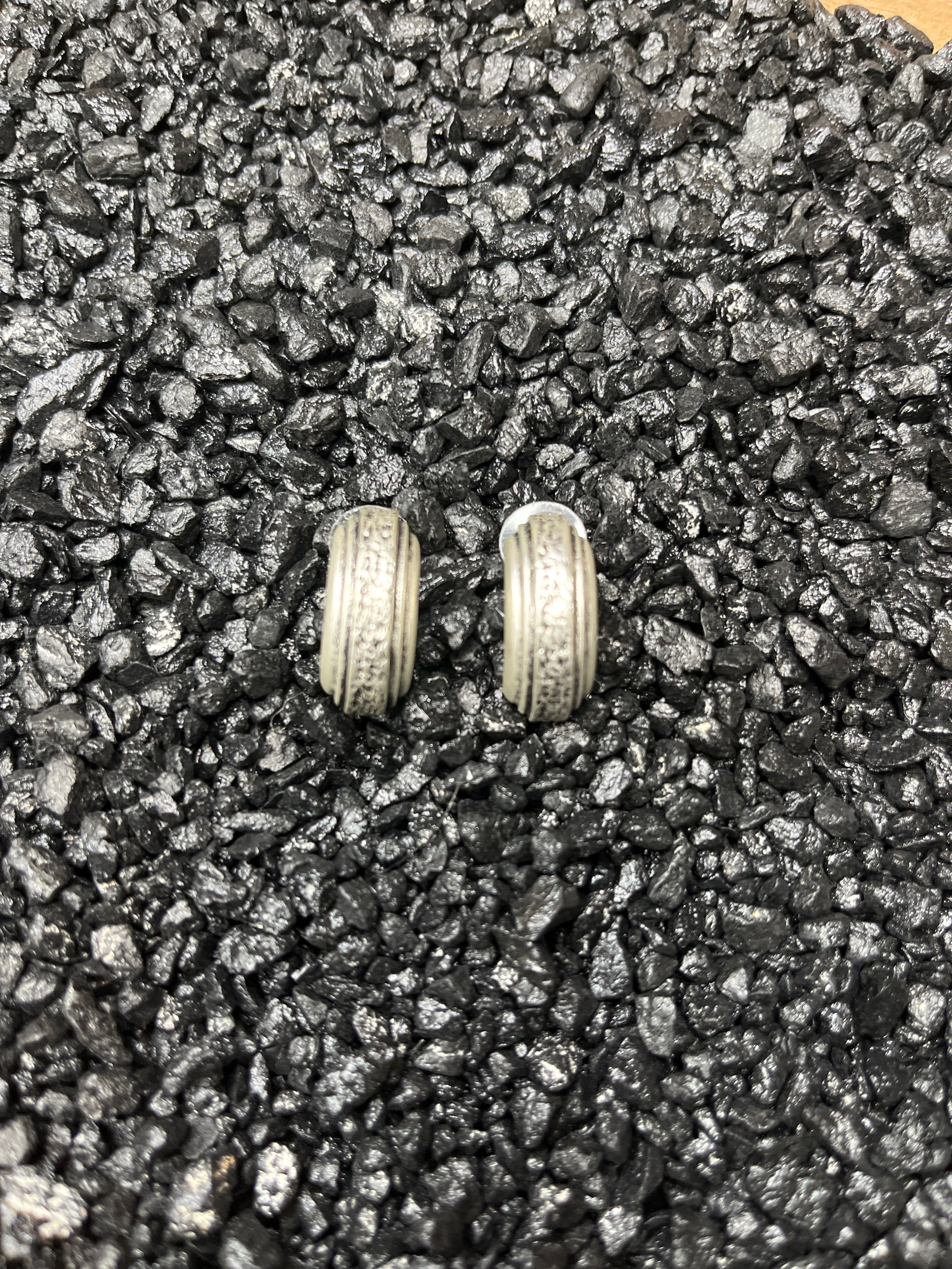 Faux Silver Half Hoop Earrings