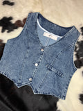 Dark Blue Denim Vest