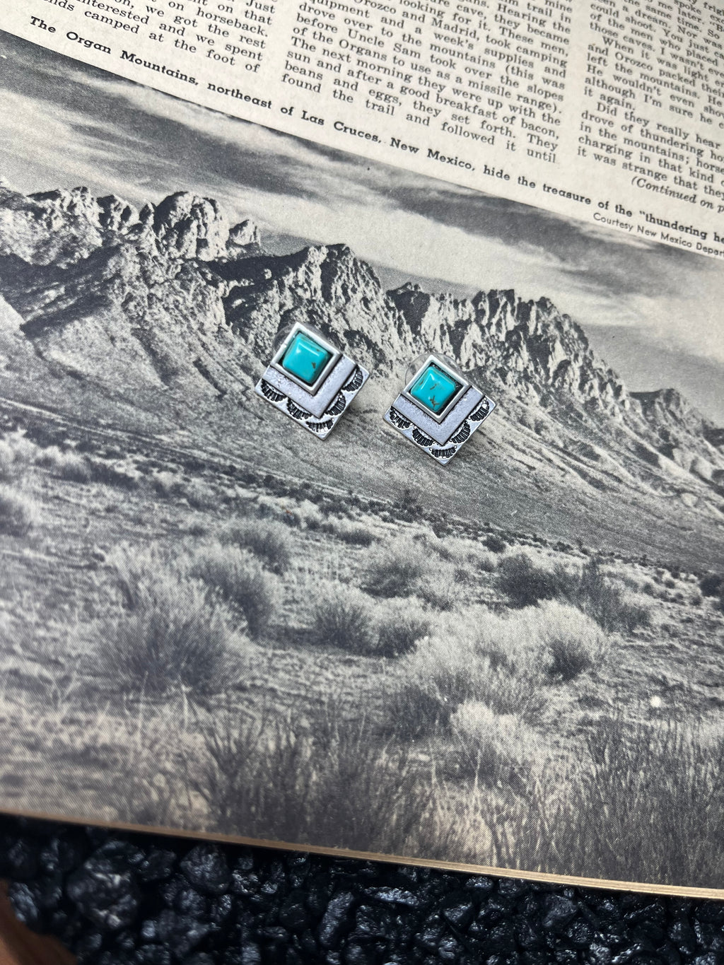 Boho Turquoise and Silver Studs