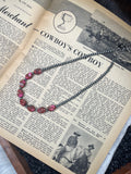 15” Faux Silver Pearls and Pink Gemstone Necklace
