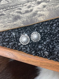Faux Silver Concho Earrings