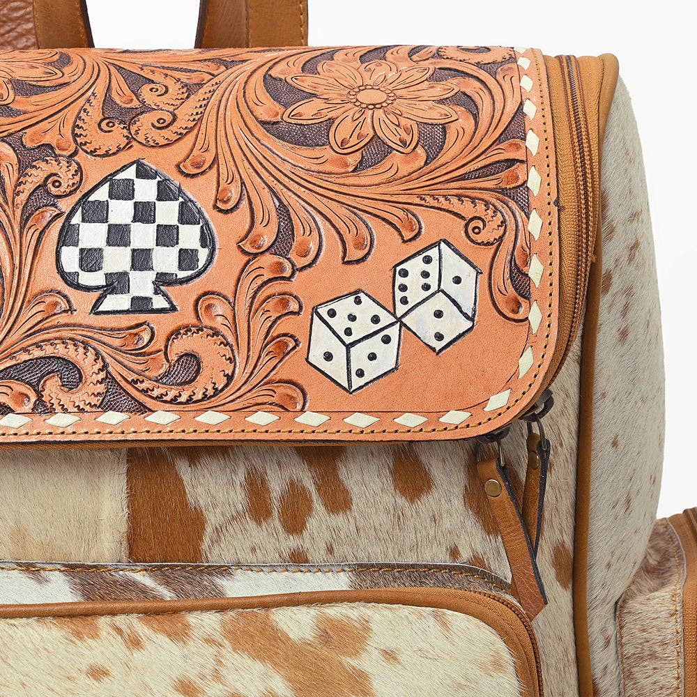 Ohlay Leather Backpack Women Hand Tooled Leather Travel Bag