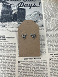 Tiny Faux Silver Chicken Studs