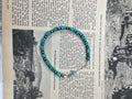 5mm Sterling Silver Pearls with 6mm Turquoise Bracelet