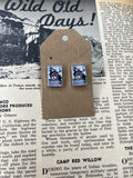 Faux Silver Ace Bronc Card Studs