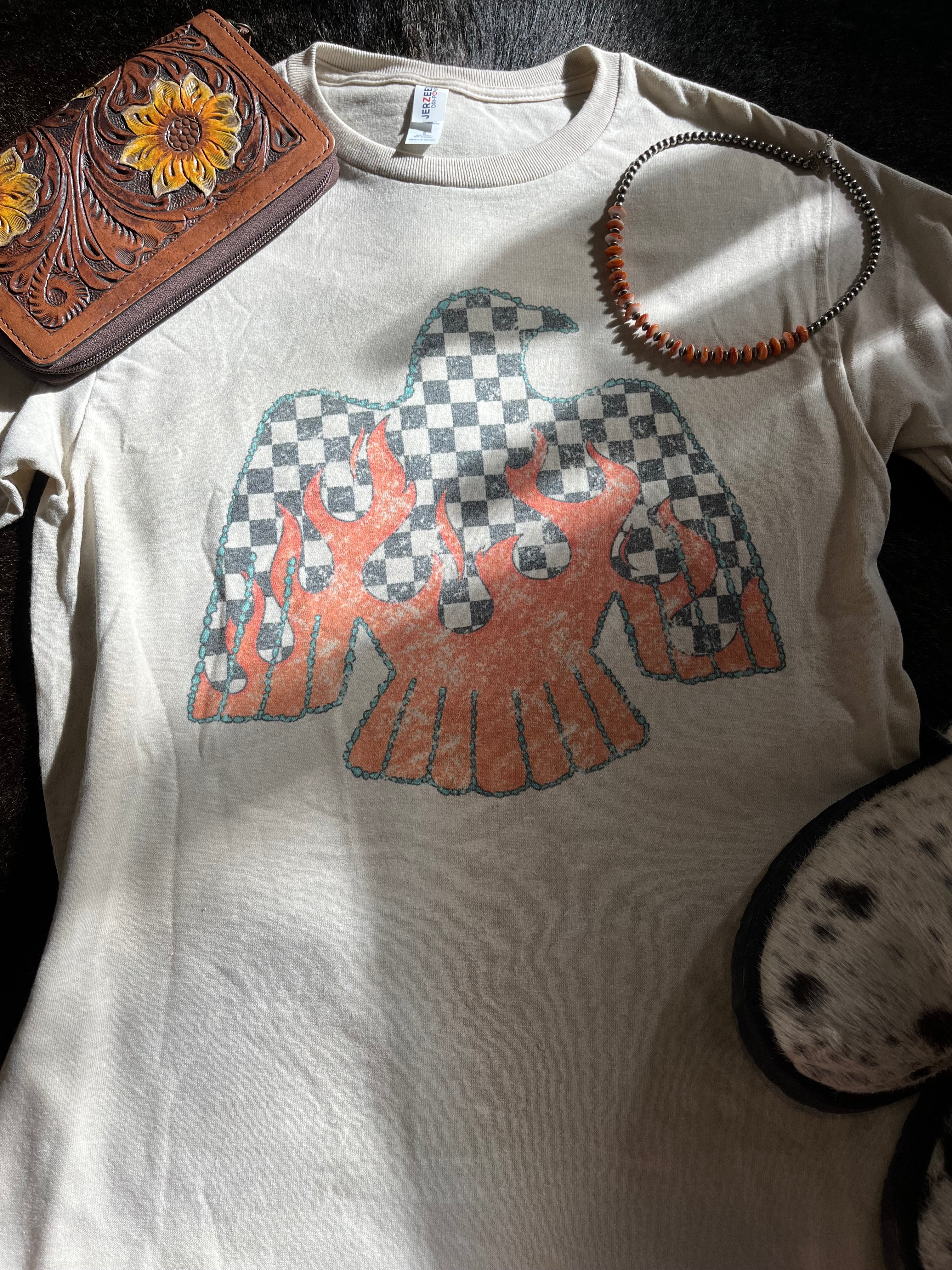 Checkered Flames Thunderbird Tee
