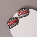 Western Coors Stud Earrings with Checker Flag