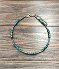 Faux Silver Handmade 16" Navajo Gemstone Necklace