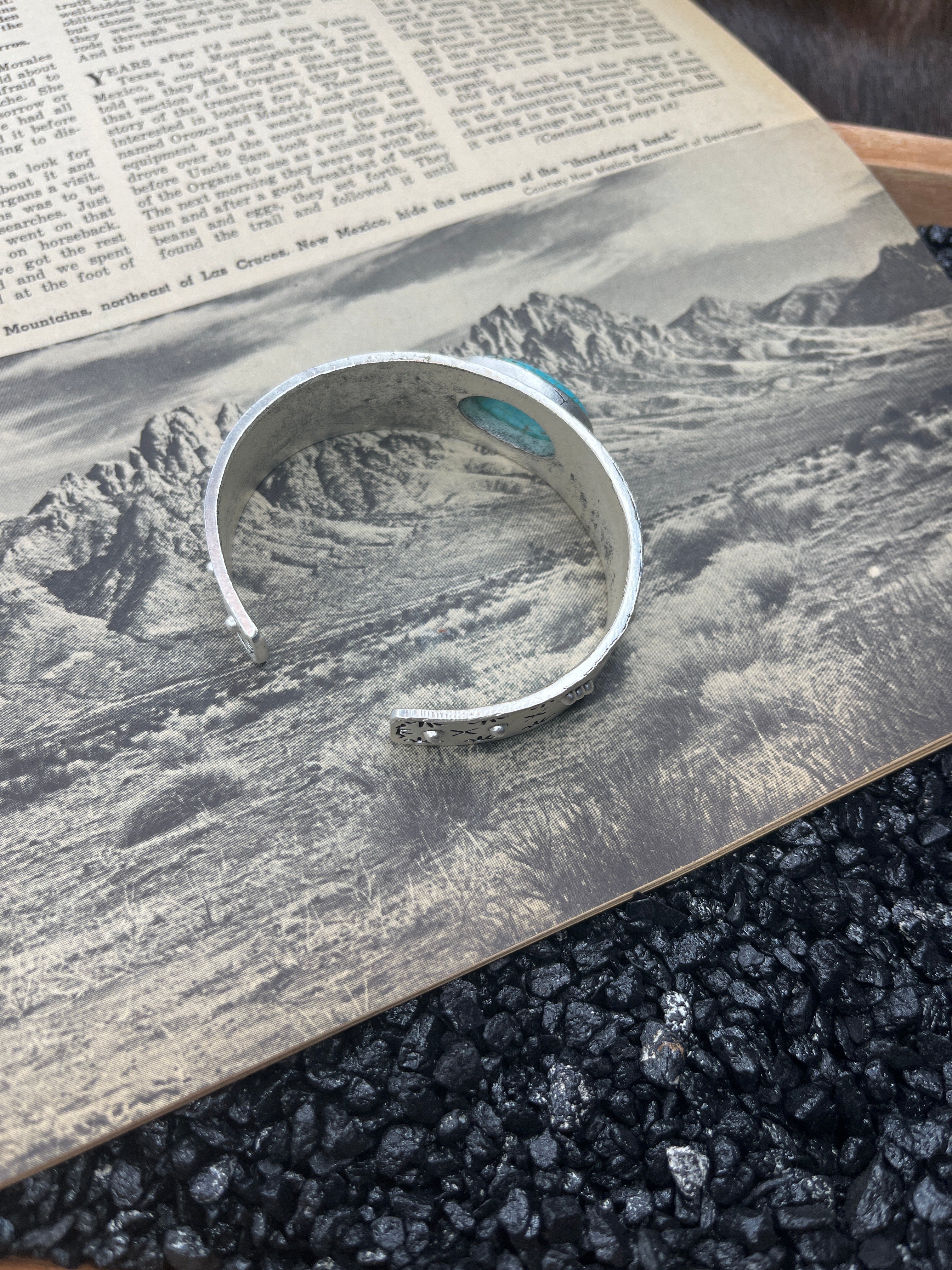Big Turquoise Stone Cuff