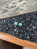 5mm Faux Turquoise Square Studs