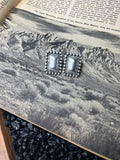 Faux Silver Boho Rectangle Studs