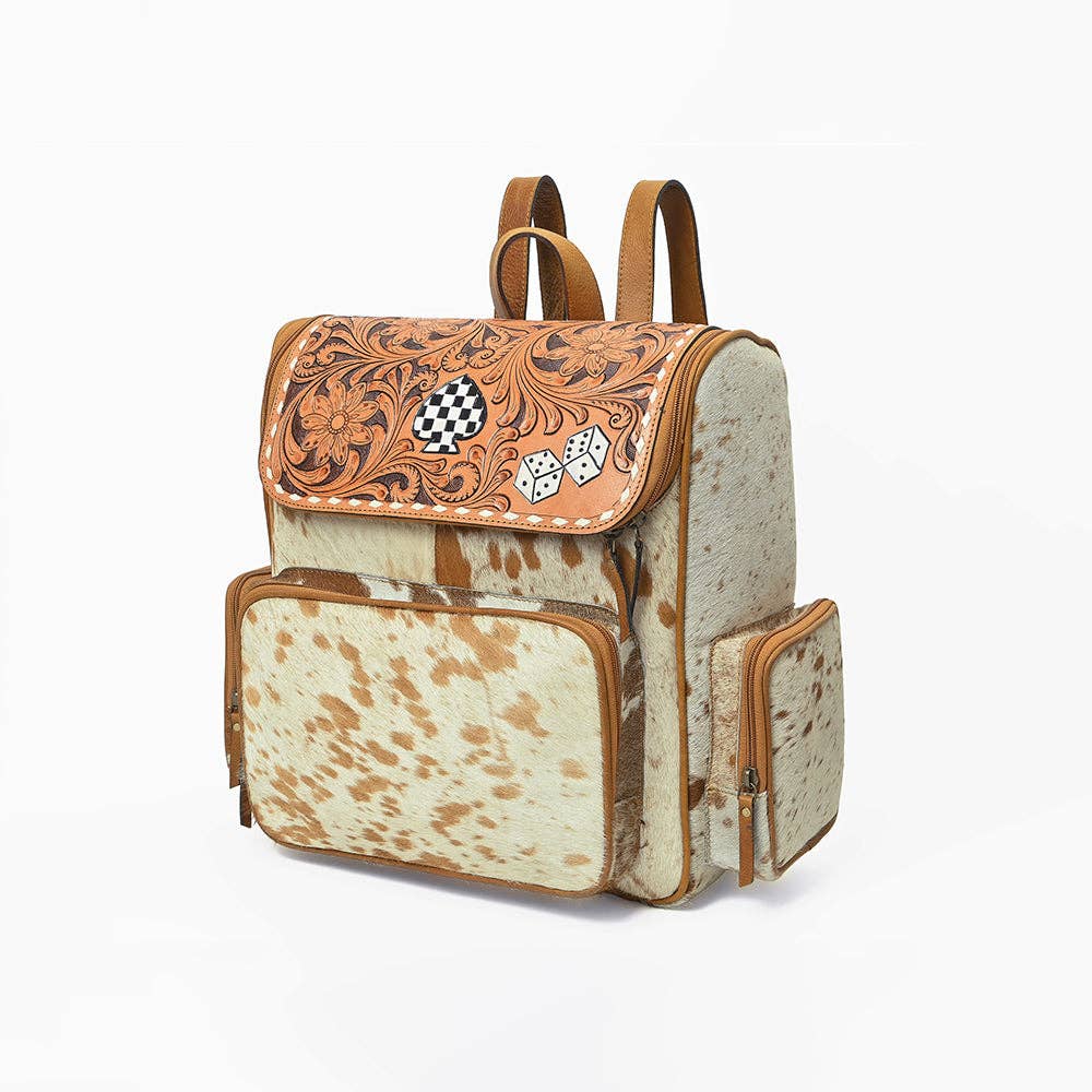 Ohlay Leather Backpack Women Hand Tooled Leather Travel Bag