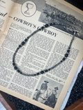 18” Faux Graduated Silver Pearls and Black Gemstones