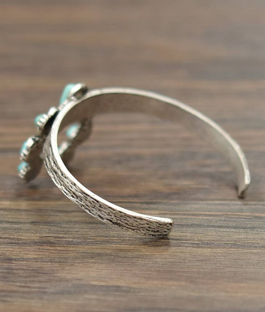 Faux Silver Squash Turquoise Cuff Bracelet