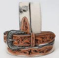 White Hair On Leather Belt